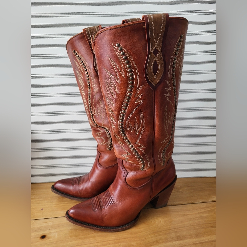 Brown Leather Western Boots